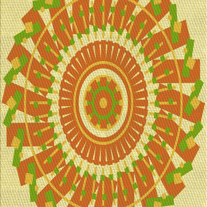 Patterned Neon Orange Rug, pat1909yw