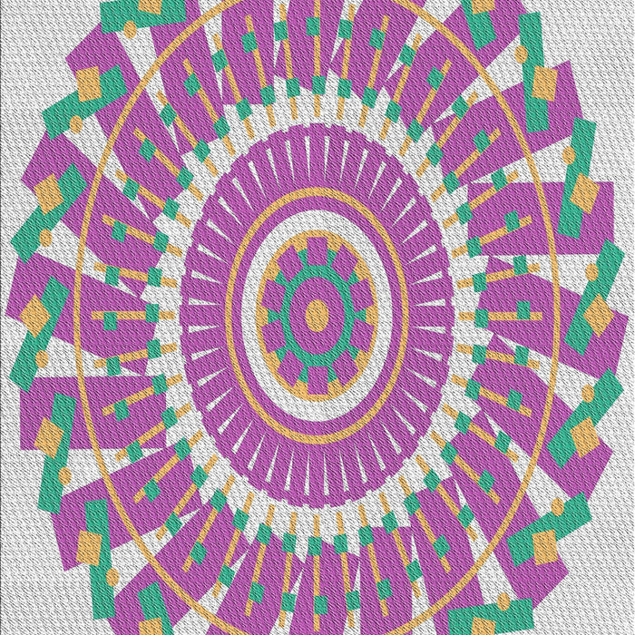 Patterned Platinum Silver Gray Novelty Rug, pat1909