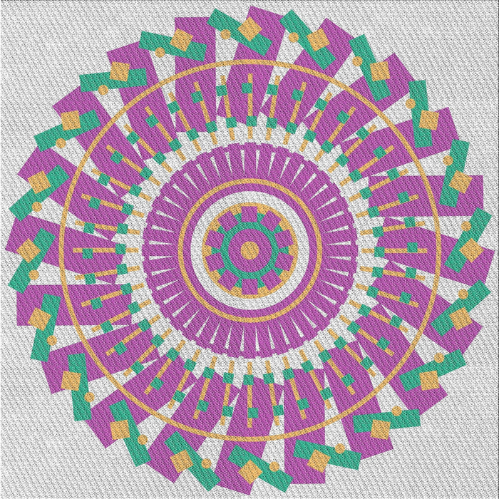 Square Patterned Platinum Silver Gray Novelty Rug, pat1909