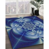 Patterned Blue Novelty Rug, pat190