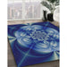 Machine Washable Transitional Silk Blue Rug in a Family Room, wshpat190