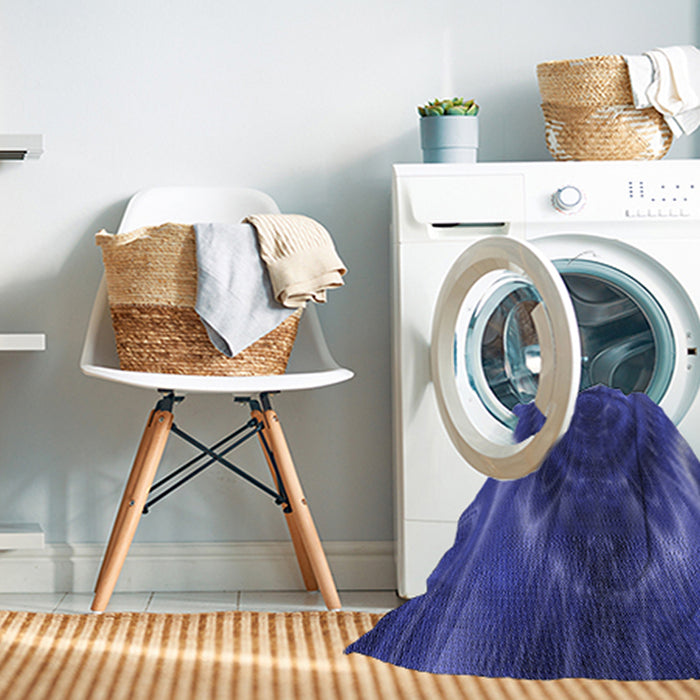 Machine Washable Transitional Cobalt Blue Rug in a Washing Machine, wshpat191blu
