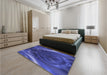 Patterned Cobalt Blue Rug in a Bedroom, pat191blu