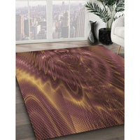 Patterned Chestnut Red Rug, pat191brn