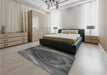 Patterned Gray Rug in a Bedroom, pat191gry