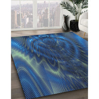 Patterned Blue Ivy Blue Rug, pat191lblu