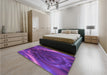 Patterned Bright Purple Rug in a Bedroom, pat191pur