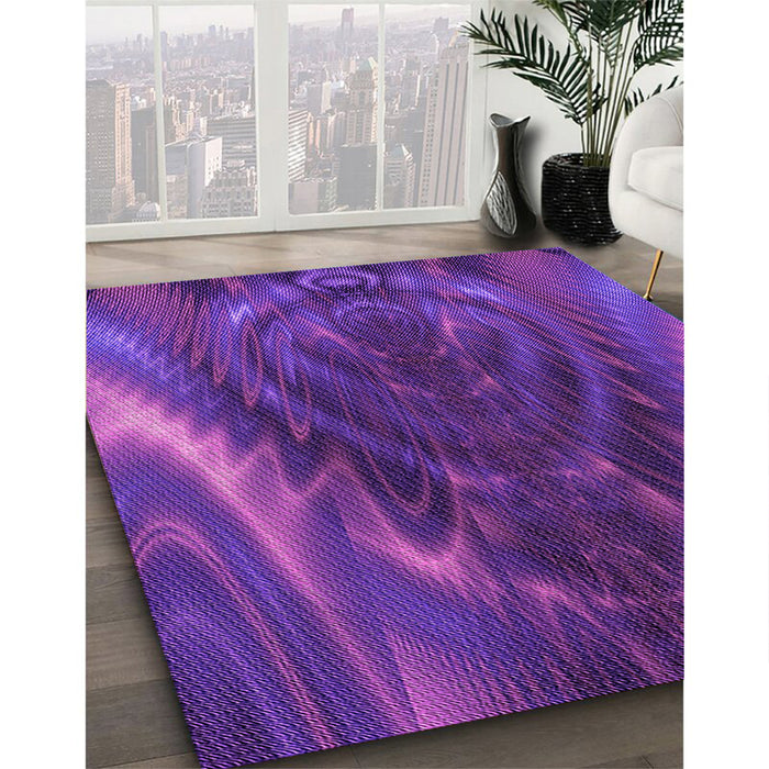 Machine Washable Transitional Bright Purple Rug in a Family Room, wshpat191pur