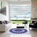 Machine Washable Transitional Deep Periwinkle Purple Rug in a Kitchen, wshpat1910blu