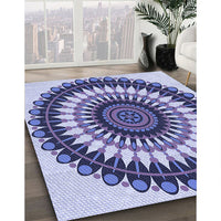 Patterned Deep Periwinkle Purple Rug, pat1910blu