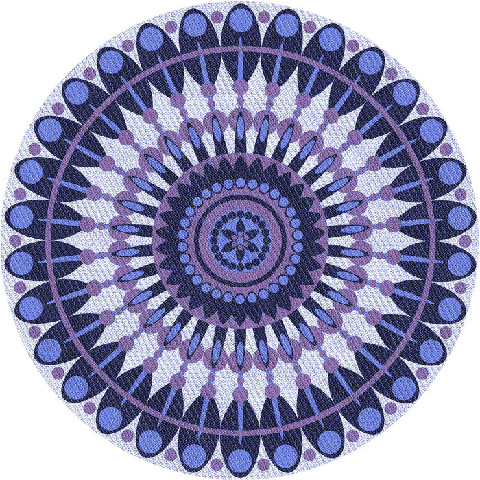 Square Patterned Deep Periwinkle Purple Rug, pat1910blu