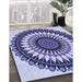 Patterned Deep Periwinkle Purple Rug in Family Room, pat1910blu