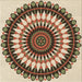 Round Patterned Brown Rug, pat1910brn