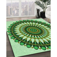 Patterned Pastel Green Rug, pat1910grn