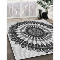 Patterned Platinum Silver Gray Rug, pat1910gry