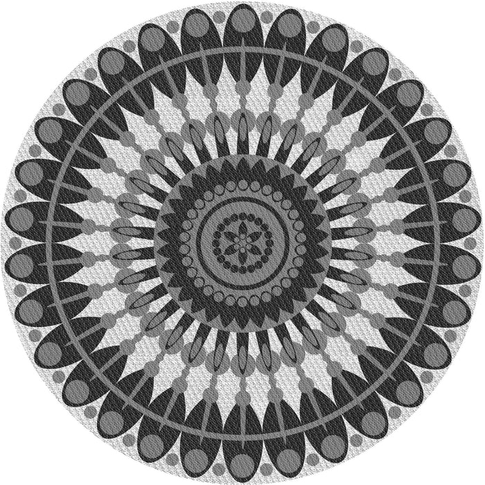 Square Patterned Platinum Silver Gray Rug, pat1910gry