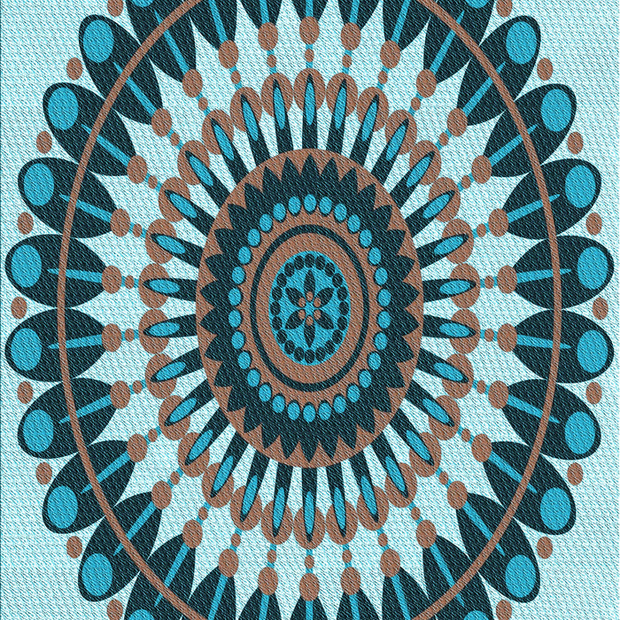 Machine Washable Transitional Blue Rug, wshpat1910lblu