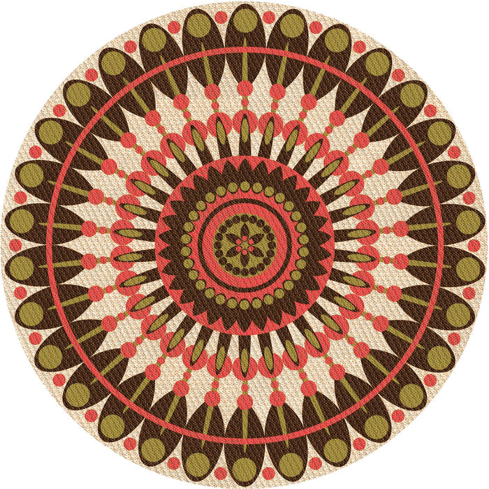 Square Patterned Tomato Red Rug, pat1910org