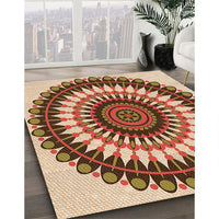 Patterned Tomato Red Rug, pat1910org