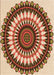 Patterned Tomato Red Rug, pat1910org