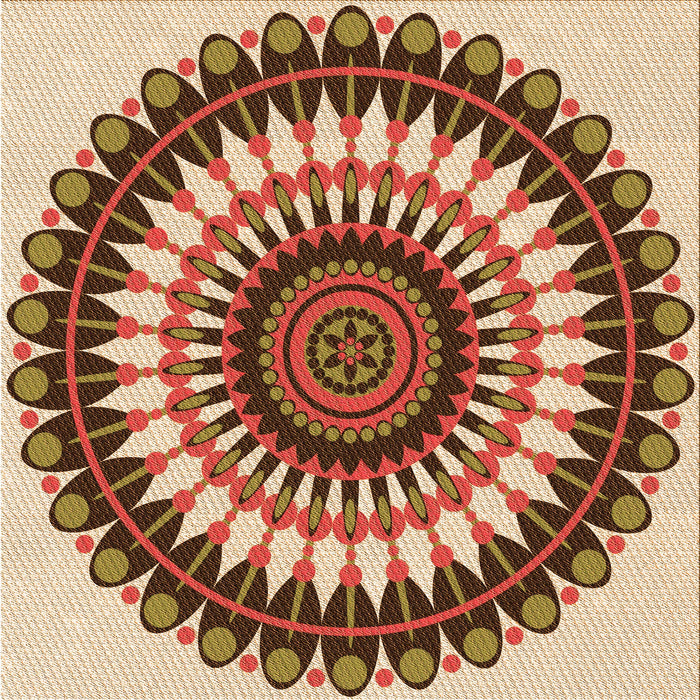 Round Machine Washable Transitional Tomato Red Rug, wshpat1910org