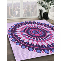 Patterned Dark Magenta Purple Rug, pat1910pur