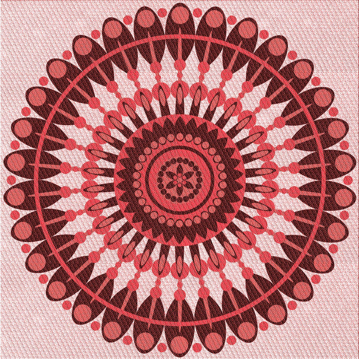 Round Machine Washable Transitional Pastel Pink Rug, wshpat1910rd