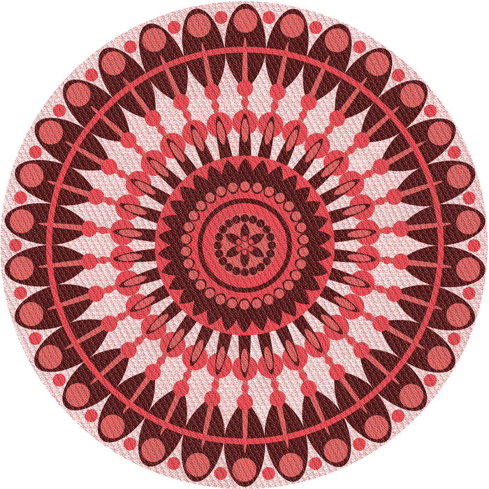 Square Patterned Pastel Pink Rug, pat1910rd