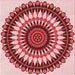 Round Patterned Pastel Pink Rug, pat1910rd