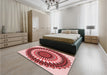 Round Machine Washable Transitional Pastel Pink Rug in a Office, wshpat1910rd