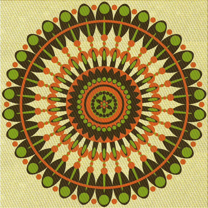 Round Patterned Dark Bronze Brown Rug, pat1910yw