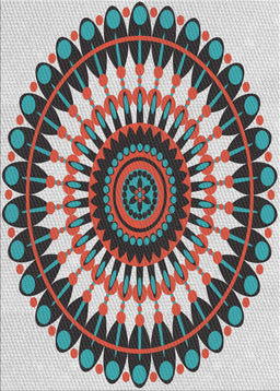 Patterned Light Steel Blue Novelty Rug, pat1910