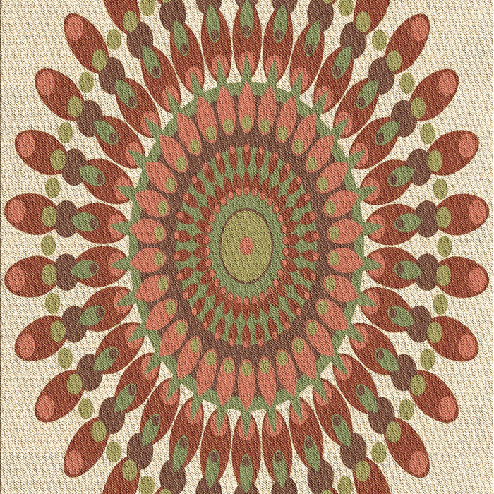 Machine Washable Transitional Red Rug, wshpat1911brn