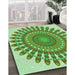 Machine Washable Transitional Dark Lime Green Rug in a Family Room, wshpat1911grn