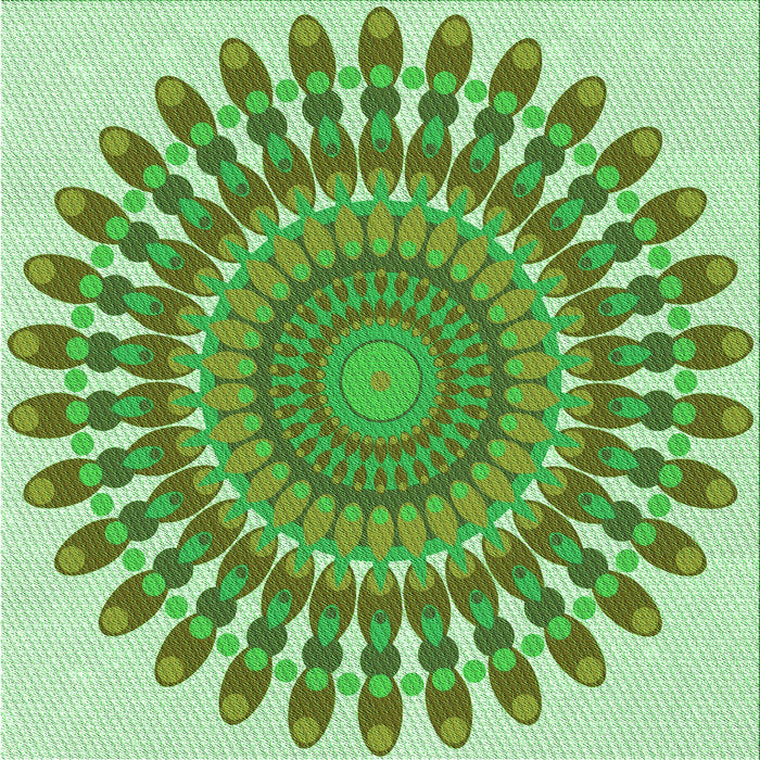 Round Patterned Dark Lime Green Rug, pat1911grn