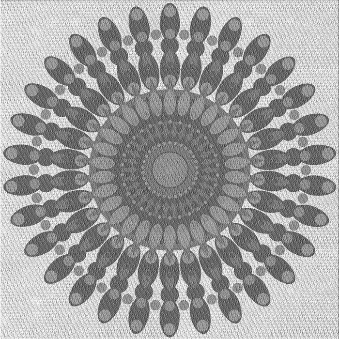 Round Machine Washable Transitional Smokey Gray Rug, wshpat1911gry