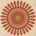 Round Patterned Yellow Rug, pat1911org