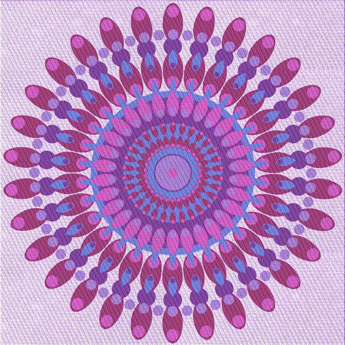 Round Patterned Crimson Purple Rug, pat1911pur