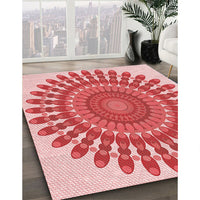 Patterned Pastel Pink Rug, pat1911rd