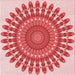 Round Patterned Pastel Pink Rug, pat1911rd