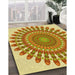 Patterned Chrome Gold Yellow Rug in Family Room, pat1911yw