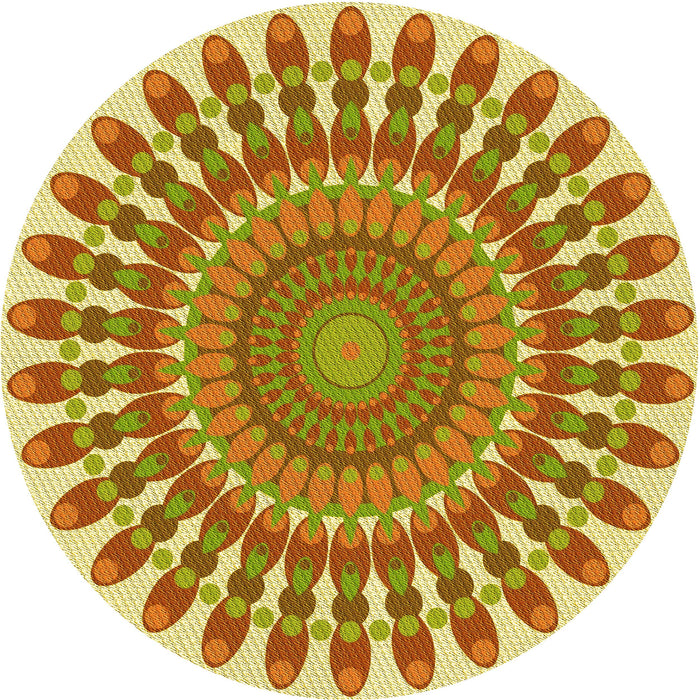 Square Patterned Chrome Gold Yellow Rug, pat1911yw