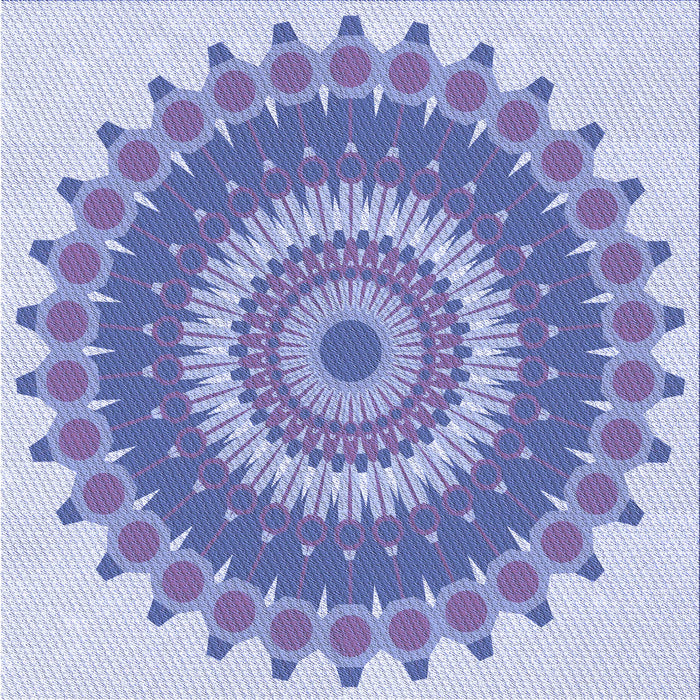 Round Machine Washable Transitional Periwinkle Purple Rug, wshpat1912blu