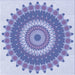 Round Machine Washable Transitional Periwinkle Purple Rug, wshpat1912blu