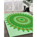 Machine Washable Transitional Jade Green Rug in a Family Room, wshpat1912grn