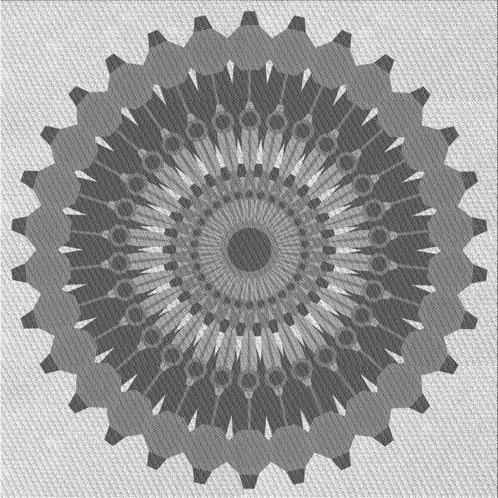 Round Machine Washable Transitional Platinum Silver Gray Rug, wshpat1912gry