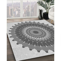 Patterned Platinum Silver Gray Rug, pat1912gry