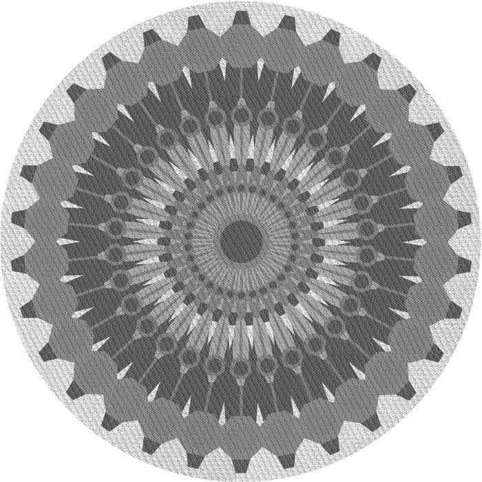 Square Patterned Platinum Silver Gray Rug, pat1912gry