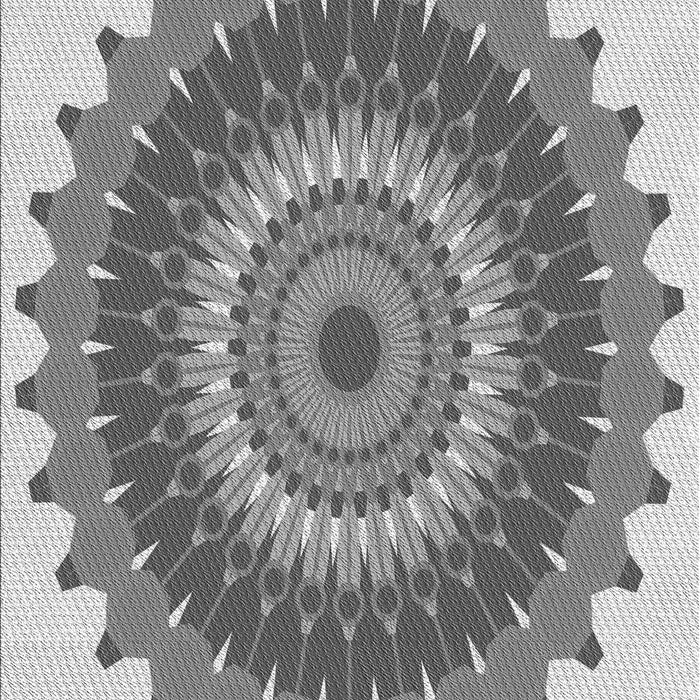 Patterned Platinum Silver Gray Rug, pat1912gry