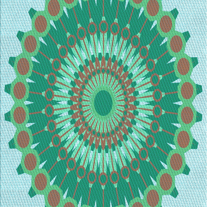 Machine Washable Transitional Dull-Sea Green Rug, wshpat1912lblu